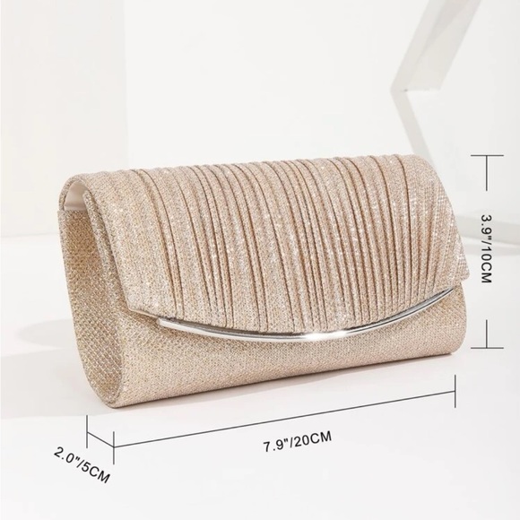 Luxe glitter party evening wedding prom clutch box bag - Picture 9 of 16